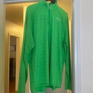 Puma 1/2 zip lime green, never worn , mens xxl